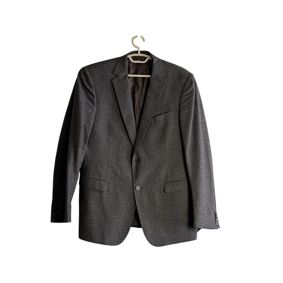 Ermenegildo Zegna Other - Z Zegna 54R 44R Gray Micro Check Blazer Italian Wool Blend Cut Tag Drop 8
